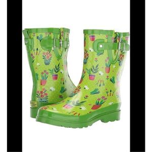 Western Chief Women's Mid-Height Waterproof Rain Boots, Garden Days size 10